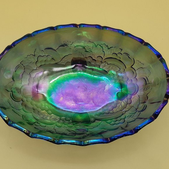 Indiana Glass Company Blue Carnival Serving Bowl - Picture 8 of 11